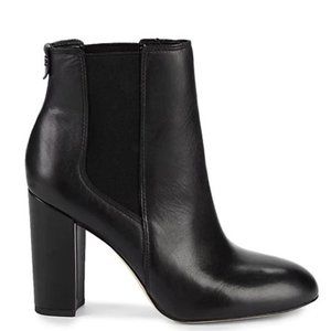 Sam Edelman Black Leather Block Heel Booties